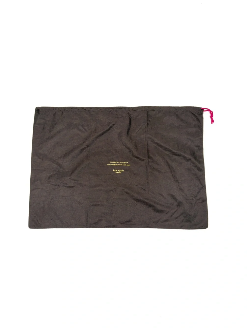 Authentic Kate Spade New York Dust Bag Cover Brown Pink Drawstring 27” x 19”